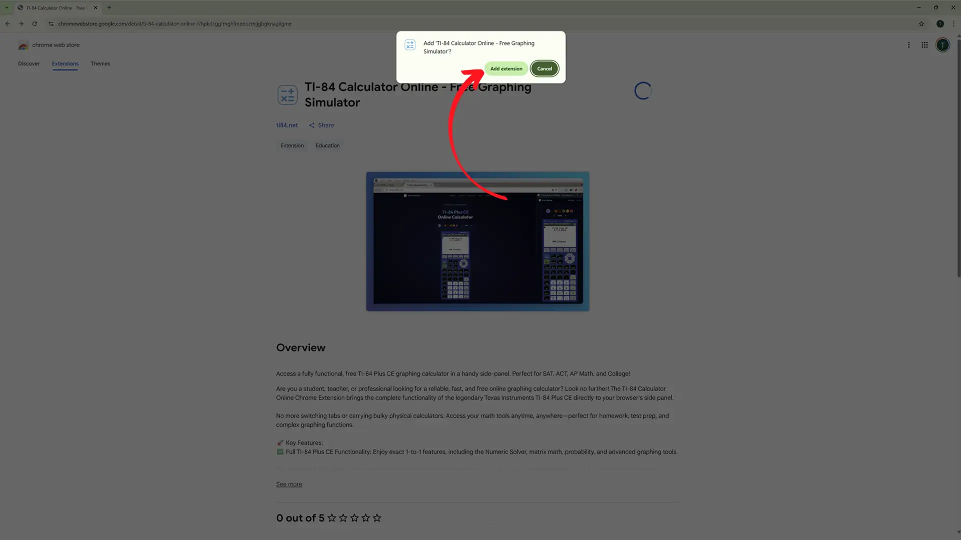 Click Add to Chrome for Extension