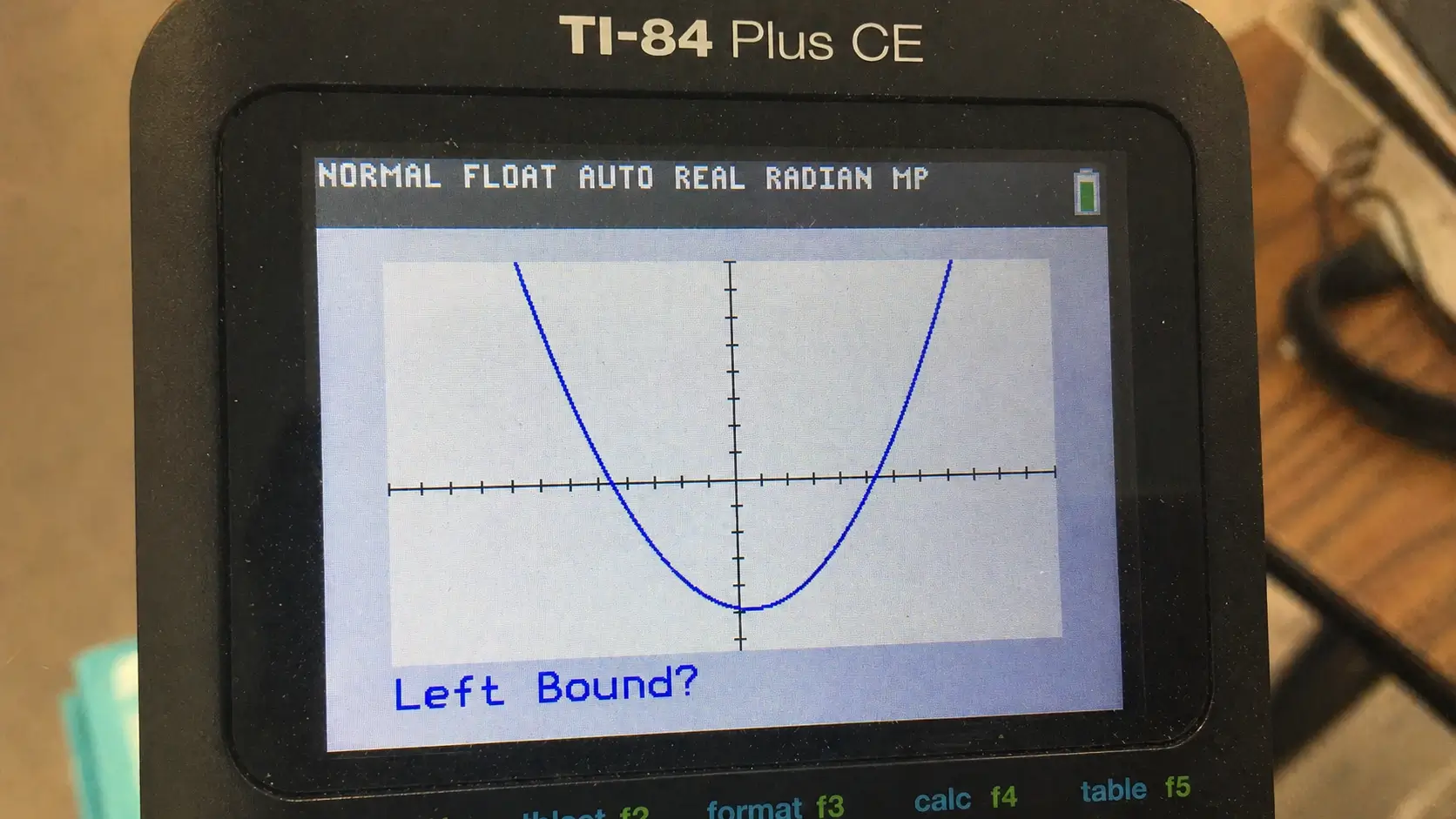 Setting the left bound and right bound around the maximum point on a TI-84